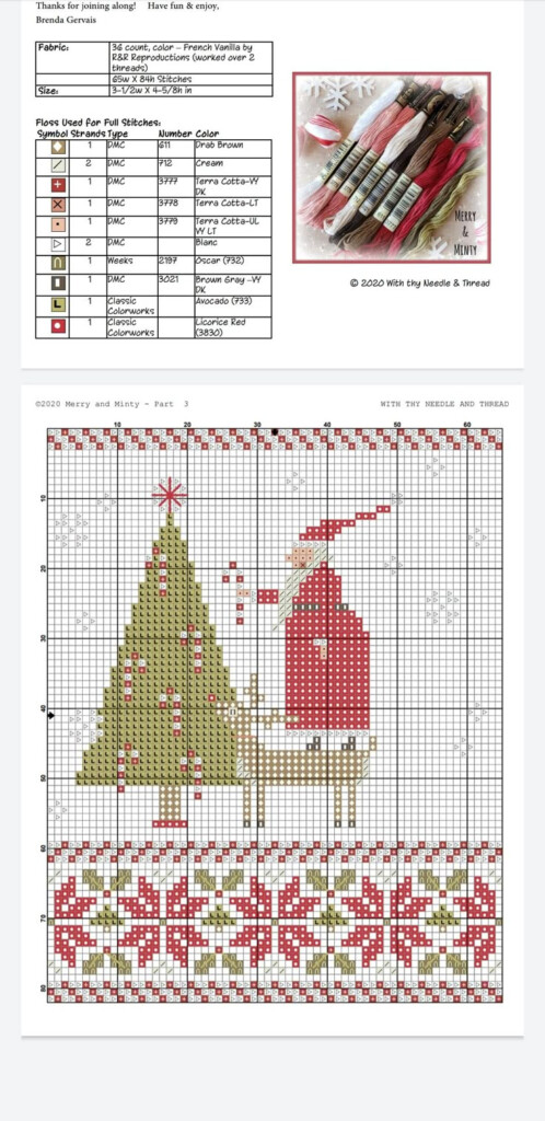 Pin By Donna Hiorns On Merry And Minty Sal Santa Cross Stitch Cross  - Merry And Minty Cross Stitch Pattern