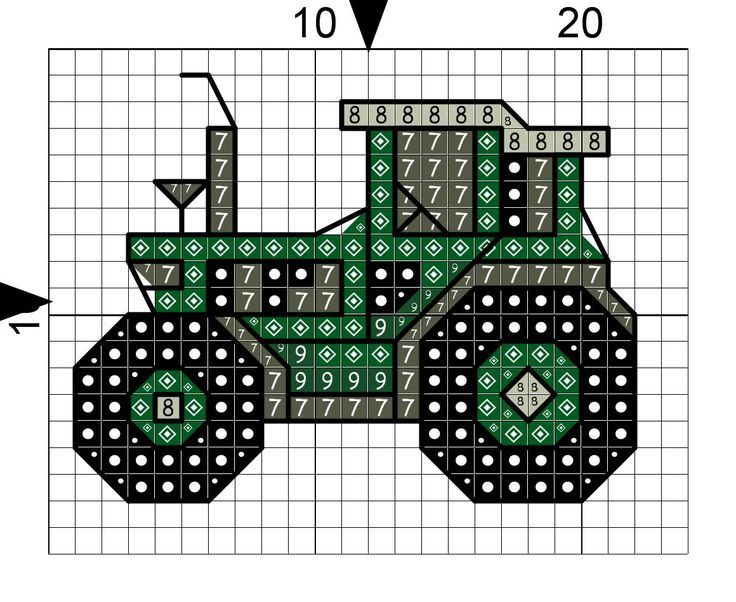 Pin Op Cross Stitch - Free John Deere Tractor Cross Stitch Pattern
