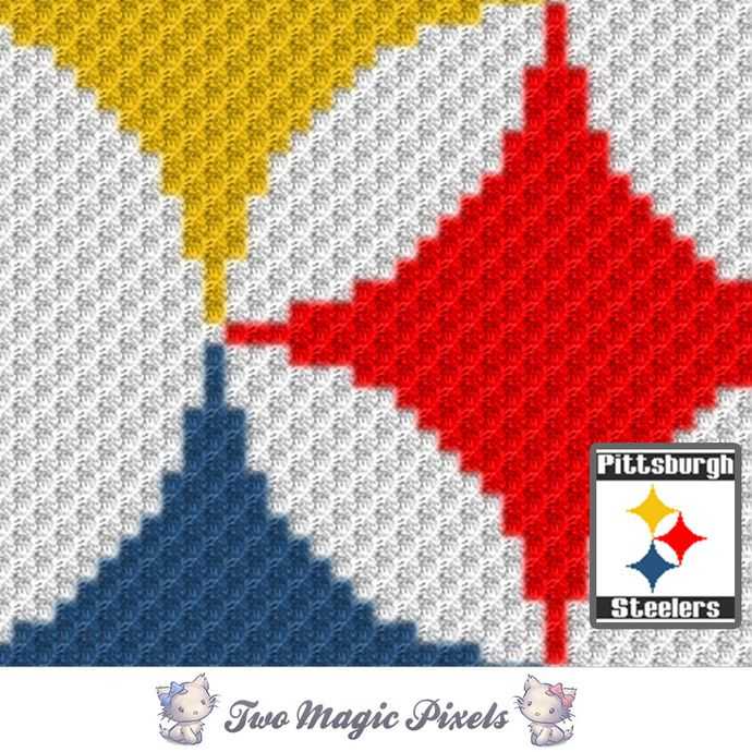 Pittsburgh Steelers Logo Crochet Blanket Pattern C2c Cross Stitch  - Steelers Cross Stitch Patterns Free