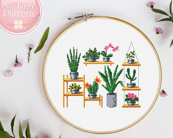 Plants Cross Stitch Succulent Cross Stitch Pattern PDF Etsy - Small Succulent Cross Stitch Pattern