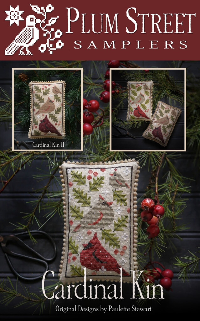 Plum Street Samplers Cardinal Kin Cross Stitch Pattern 123Stitch - 123 Stitch Cross Stitch Patterns