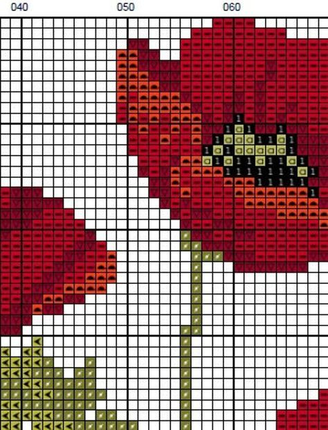 Poppies 2 Cross Stitch Patternmodern Pattern PDF DIY Etsy In 2021  - Small Poppy Cross Stitch Pattern Free
