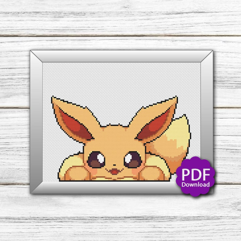 Popup Eevee Evolutions Pokemon Cross Stitch Pattern PDF Downloadable Etsy - Pokemon Cross Stitch Patterns Pdf