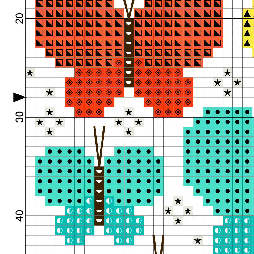 Pretty Butterflies Cross Stitch Pattern Daily Cross Stitch - Butterfly Counted Cross Stitch Patterns Free