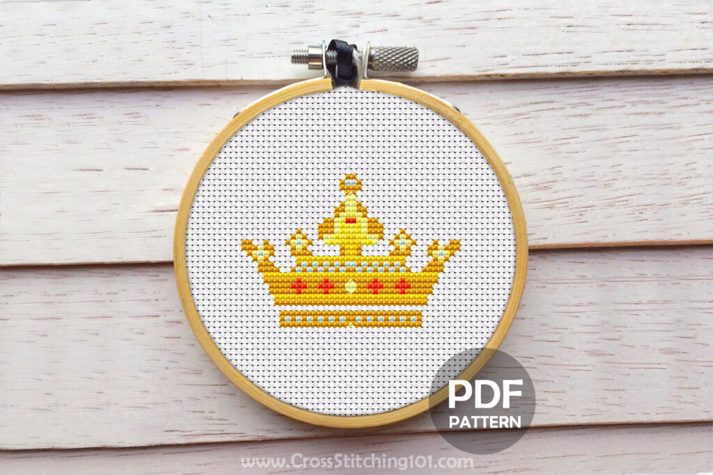 Princess Crown Cross Stitch Design Cross Stitch Patterns - Princess Crown Cross Stitch Pattern