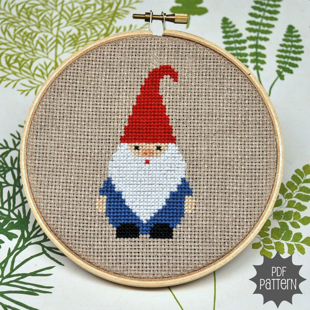 Printable Gnome Cross Stitch Patterns - Cross Stitch Gnome Pattern Free