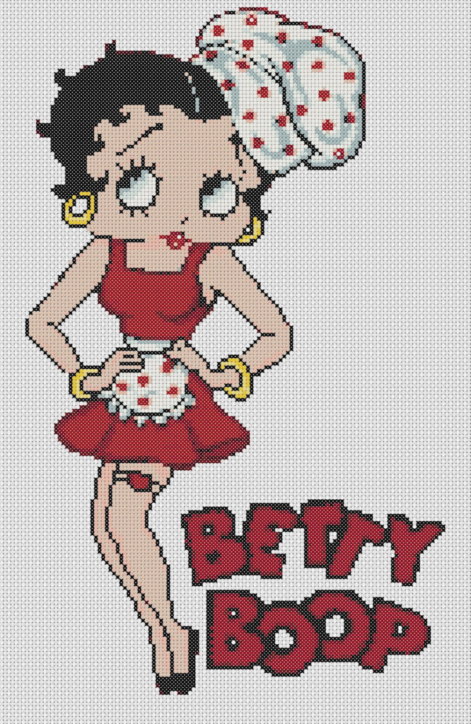 Printable PDF Cross Stitch Chart Betty Boop The Cook Etsy - Betty Boop Cross Stitch Pattern