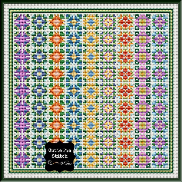 Rainbow Row Cross Stitch Etsy - Rainbow Row Cross Stitch Pattern