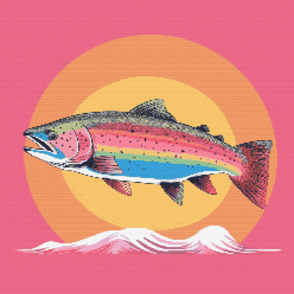 Rainbow Trout 1 Cross stitch Pattern Digital Download Etsy - Rainbow Trout Cross Stitch Pattern