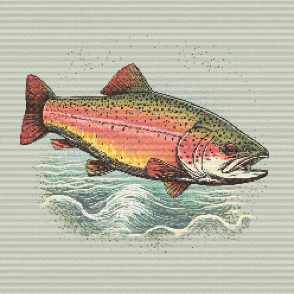 Rainbow Trout 2 Cross stitch Pattern Digital Download Etsy - Rainbow Trout Cross Stitch Pattern