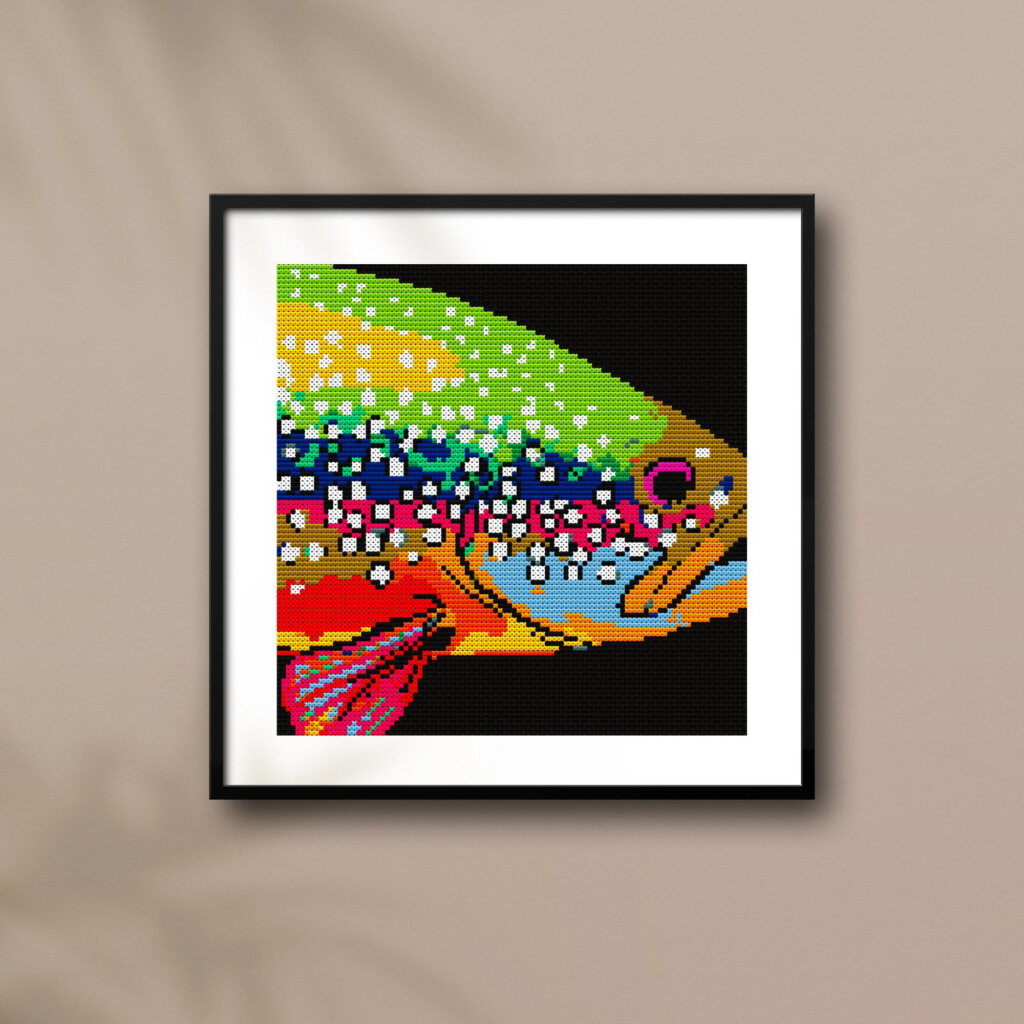Rainbow Trout Cross Stitch Pattern Nature Pattern Animal Pattern 100  - Rainbow Trout Cross Stitch Pattern