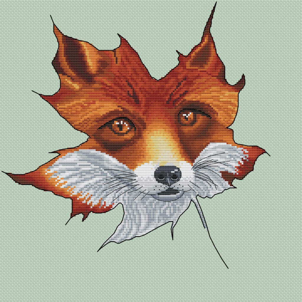 Red Fox In Maple Leaf Counted Cross Stitch Pattern PDF Etsy Cross  - Fox Cross Stitch Pattern Free