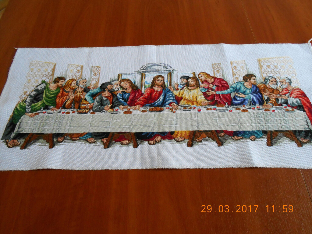 Religious The Last Supper Jesus Easter Counted Cross Stitch Pattern  - The Last Supper Counted Cross Stitch Pattern