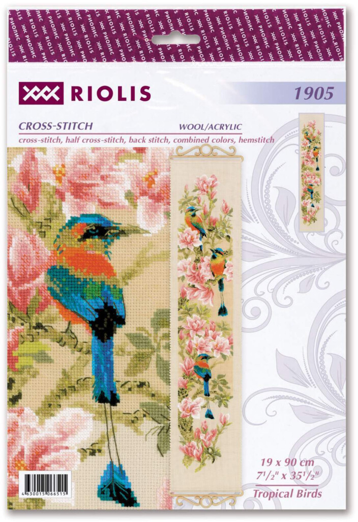 Riolis Tropical Birds Wall Hanging Cross Stitch Kit 1905 123Stitch - Wall Hanging Cross Stitch Pattern