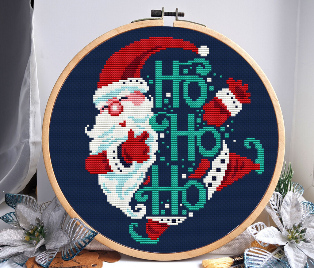 Santa Cross Stitch Pattern Funny Christmas Cross Stitch Inspire  - Funny Christmas Cross Stitch Patterns