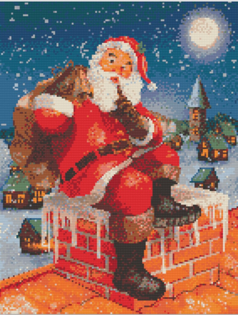 Santa Cross Stitch Pattern Printable Vintage Santa Claus PDF Etsy - Vintage Santa Cross Stitch Patterns