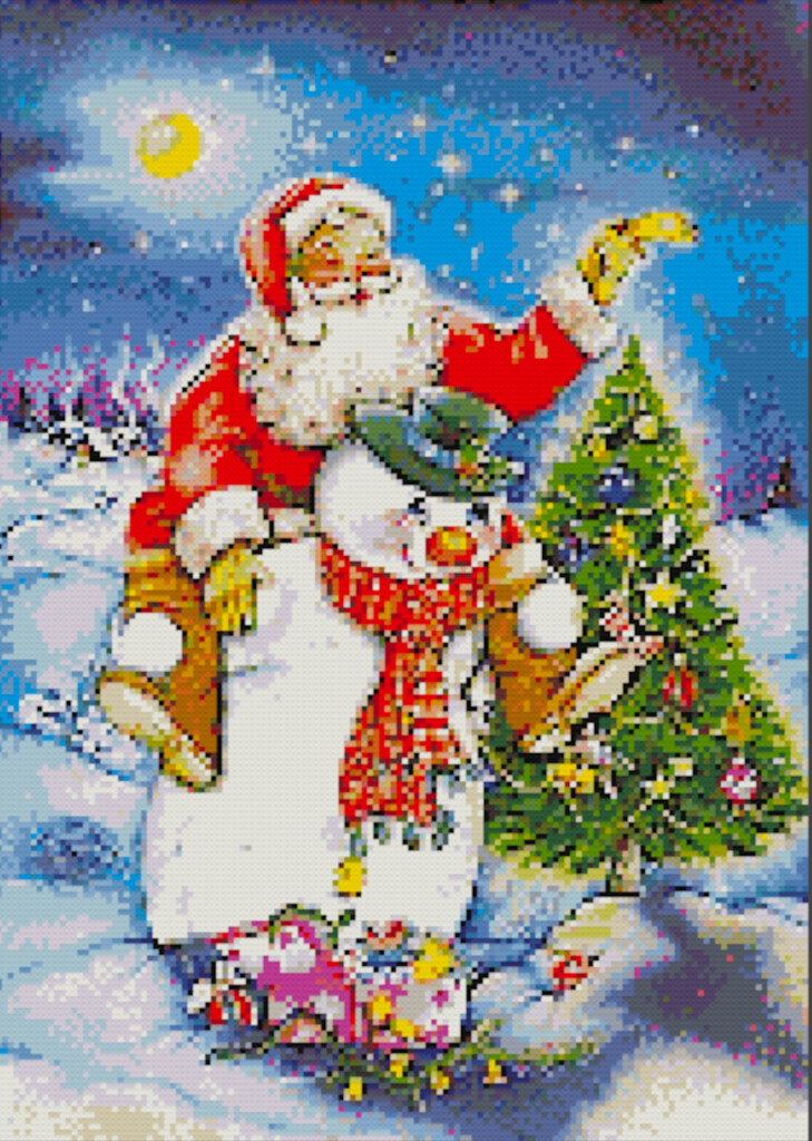 Santa Cross Stitch Pattern Printable Vintage Santa Claus PDF Pattern  - Vintage Santa Cross Stitch Patterns