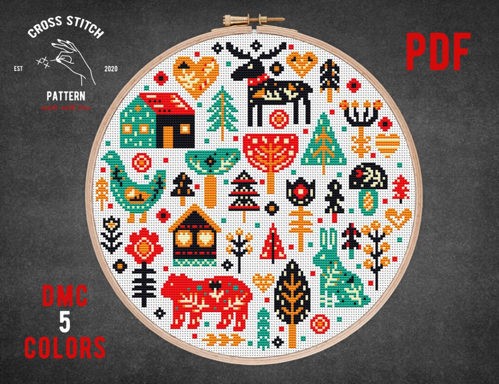 Scandinavian Cross Stitch Pattern Nordic Cross Stitch Folk Etsy - Traditional Scandinavian Cross Stitch Patterns
