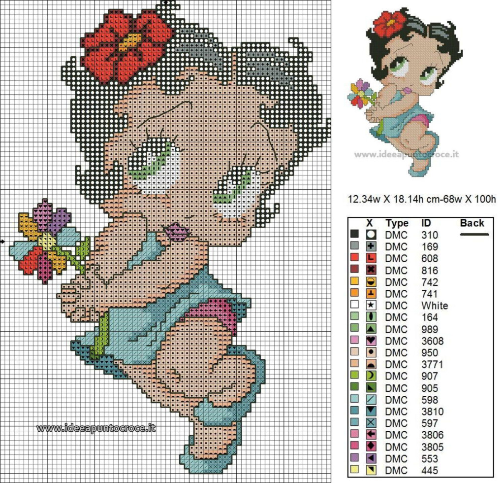 SCHEMA PUNTO CROCE BABY BETTY BOOP Disney Cross Stitch Patterns  - Betty Boop Cross Stitch Pattern