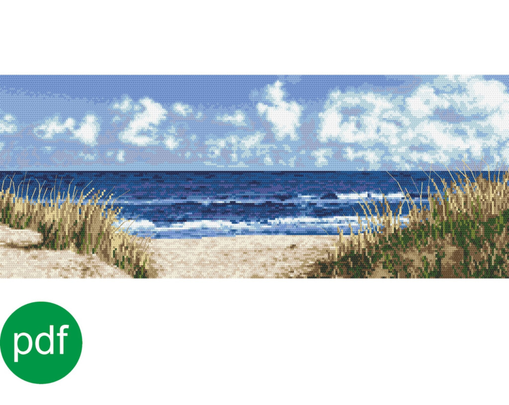 Sea Beach Digital Cross Stitch Pattern PDF Cross Stitch Etsy - Beach And Ocean Cross Stitch Patterns