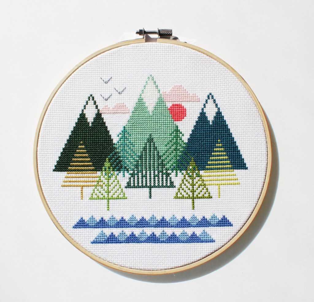 Sea To Sky Modern Counted Cross Stitch Pattern Instant Download PDF  - Online Counted Cross Stitch Patterns