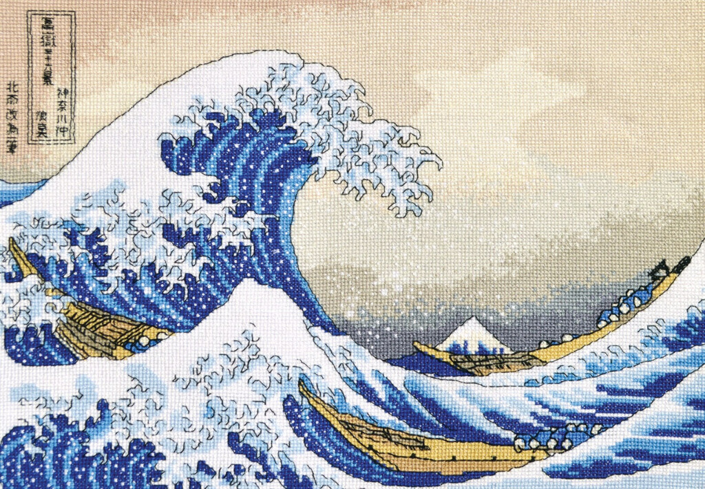 Sea Wave Cross Stitch Counted Pattern the Great Wave Off Etsy - The Great Wave Cross Stitch Pattern Free