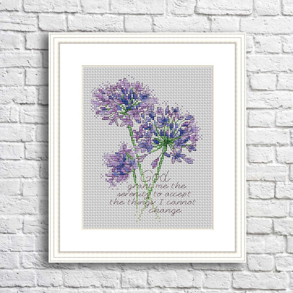 Serenity Prayer Cross Stitch Pattern Digital Pattern Modern Etsy - Serenity Prayer Cross Stitch Pattern