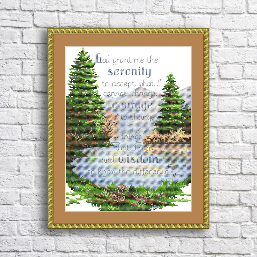 Serenity Prayer Cross Stitch Pattern Digital Pattern Modern Etsy - Serenity Prayer Cross Stitch Pattern