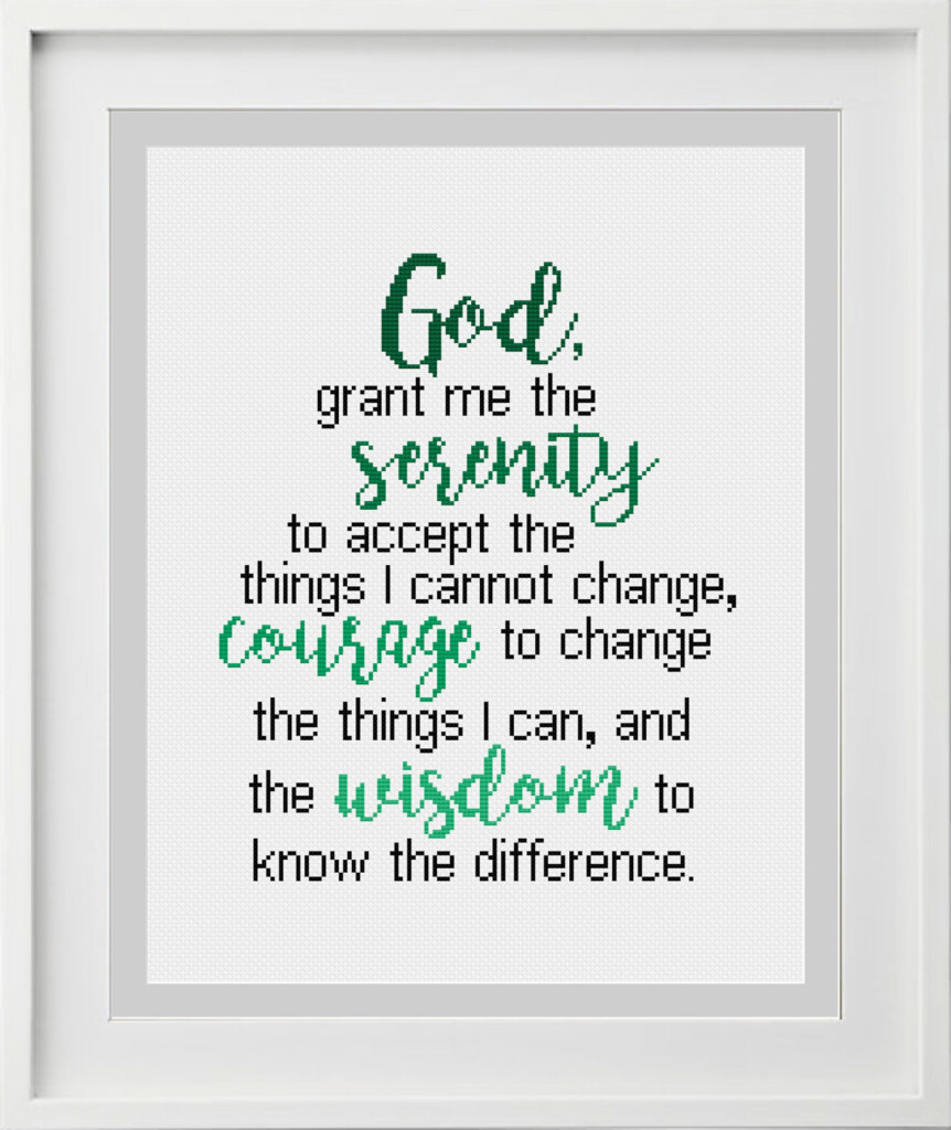 Serenity Prayer Cross Stitch Pattern Instant Digital PDF Etsy - Serenity Prayer Cross Stitch Pattern Free