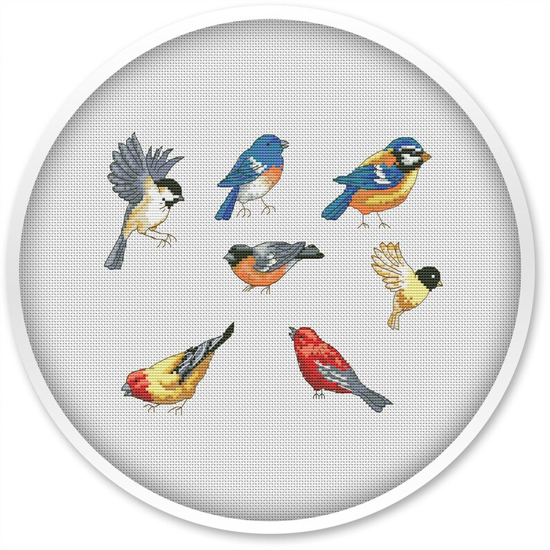 Set Of Birds Cross Stitch Pattern Cross Stitch Pdf Birds Etsy - Flying Bird Cross Stitch Pattern