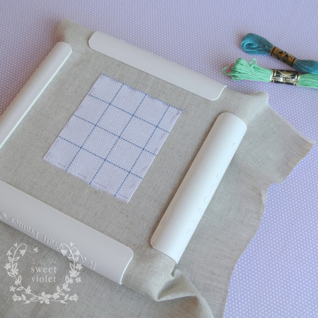 Sew Sweet Violet My First Tutorial Cross Stitching On Linen - Cross Stitch On Linen Patterns