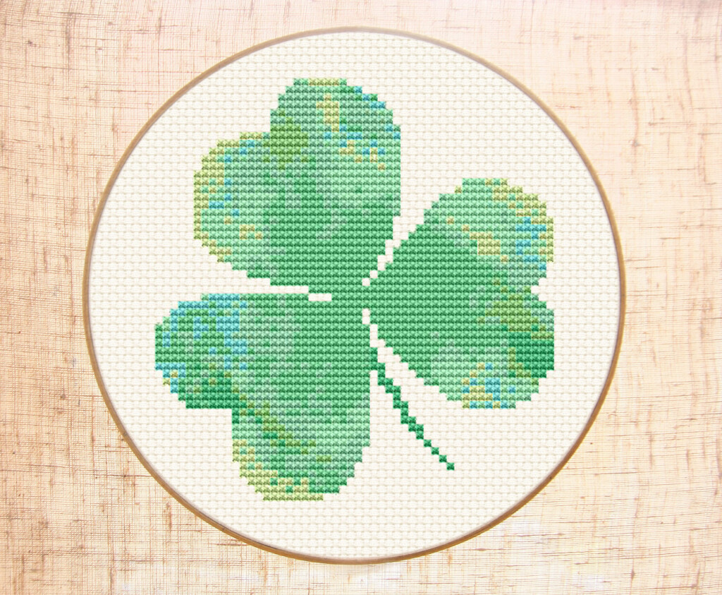 Shamrock Cross Stitch Pattern St Patrick s Day Cross Etsy - Shamrock Cross Stitch Pattern Free