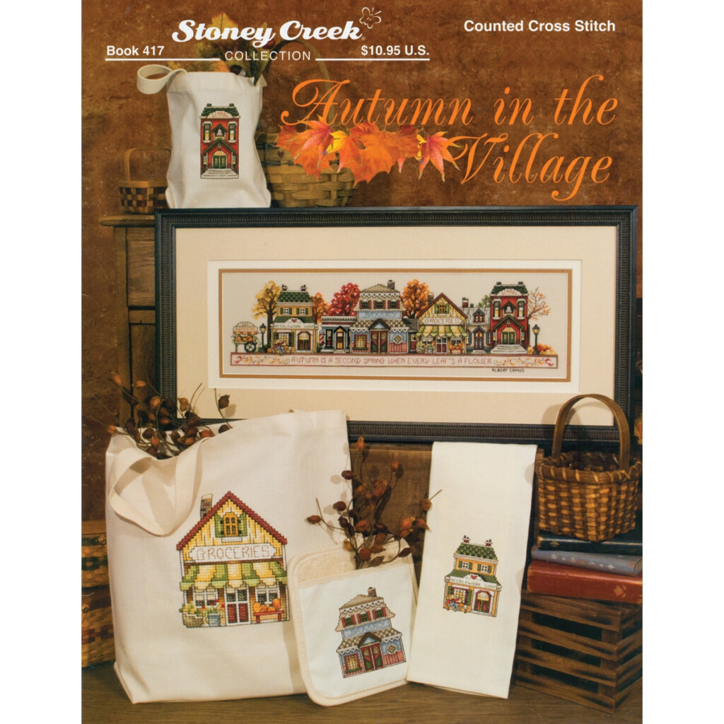 Shop Stoney Creek Autumn In The Village Multicolor Cross stitch  - Stoney Creek Cross Stitch Patterns