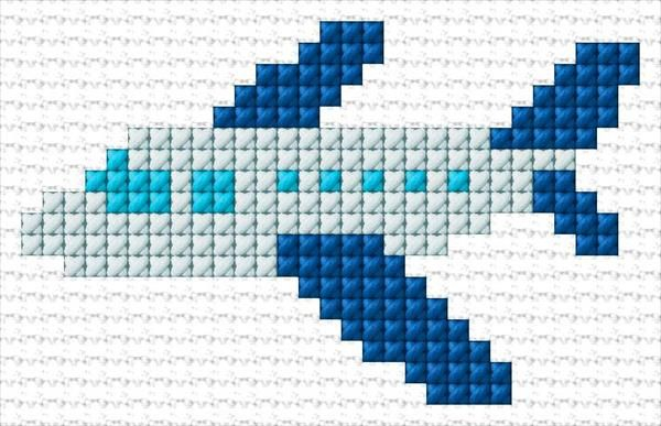 Simple Cross Stitch Plane Pattern - Mini Airplane Cross Stitch Pattern