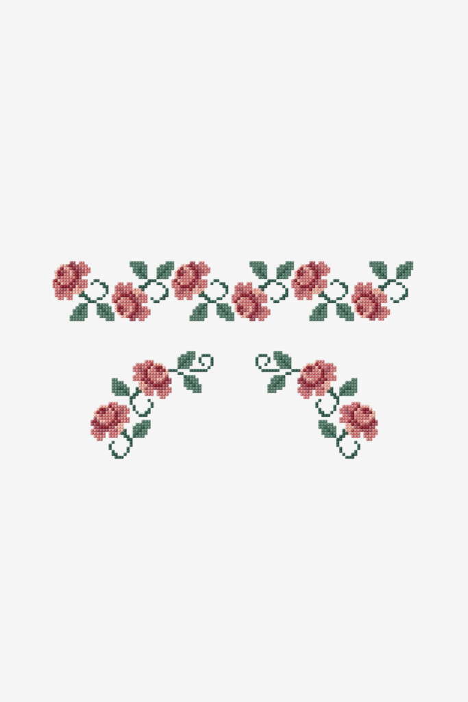 Simple Floral Border Cross Stitch Hallerenee - Floral Border Cross Stitch Pattern Free