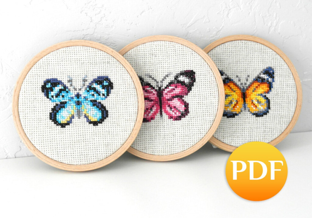 Small Butterfly Cross Stitch Pattern Pdf Simple Cross Stitch Etsy - Beginner Butterfly Cross Stitch Pattern