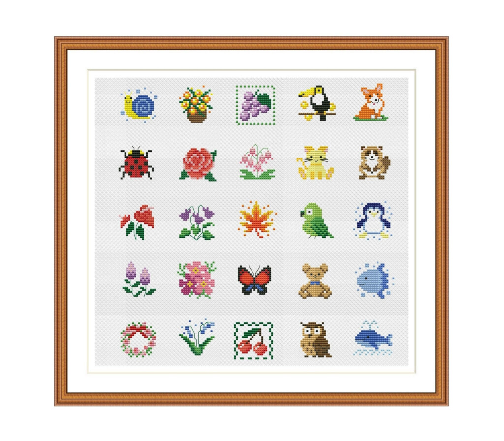 Small Cross Stitch Pattern Mini Flower Digital DIY Instant Etsy - Cross Stitch Patterns For Sale