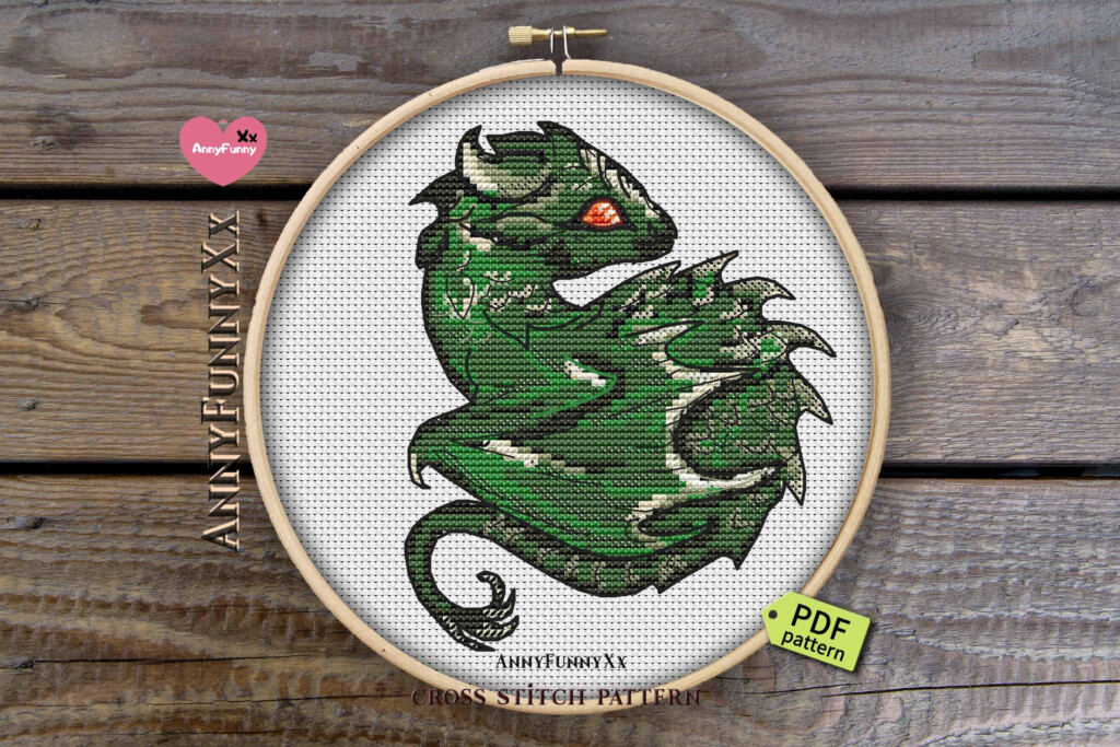 Small Dragon Cross Stitch Pattern Pdf Fantasy Cross Stitch Etsy - Small Dragon Cross Stitch Patterns