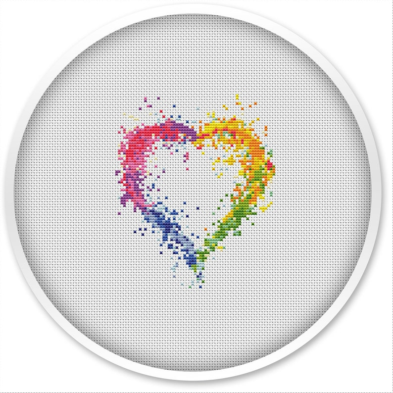 Small Heart Cross Stitch Pattern Free Shipping Cross Stitch Etsy - Cross Stitch Small Heart Pattern