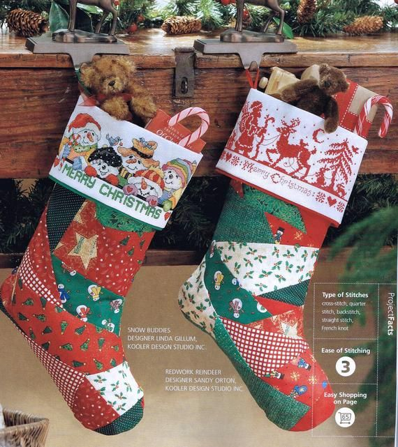Snowman Or Reindeer Christmas Stocking Cuff Cross Stitch Pattern  - Cross Stitch Stocking Cuff Patterns