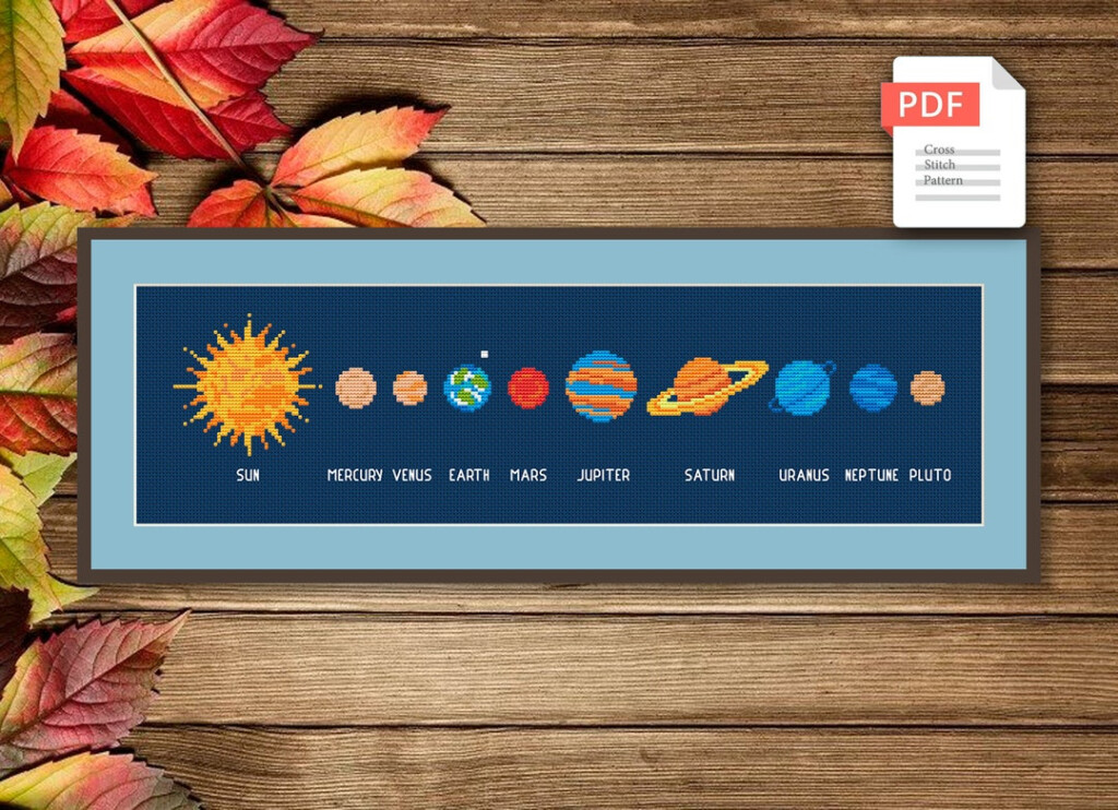 Solar System Cross Stitch Pattern Planets Cross Stitch Pattern  - Solar System Cross Stitch Pattern Free