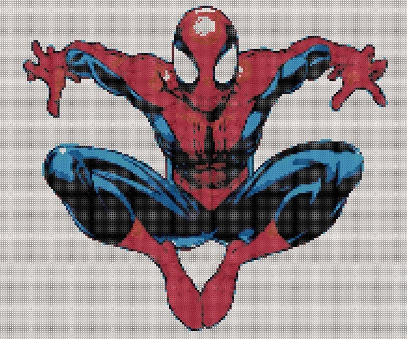 SPIDERMAN Cross Stitch Pattern PDF Embroidery Chart Cute Etsy - Easy Spiderman Cross Stitch Pattern