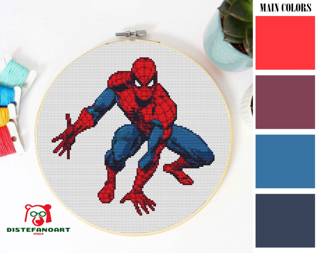 SPIDERMAN Cross Stitch Pattern PDF Embroidery Chart Cute Etsy - Easy Spiderman Cross Stitch Pattern