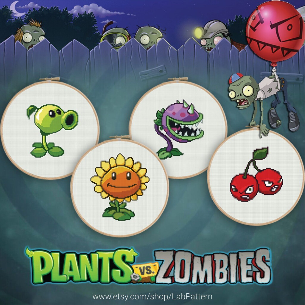 Squash Plants Vs Zombies Cross Stitch Pattern Lab Pattern - Plants Vs Zombies Cross Stitch Patterns