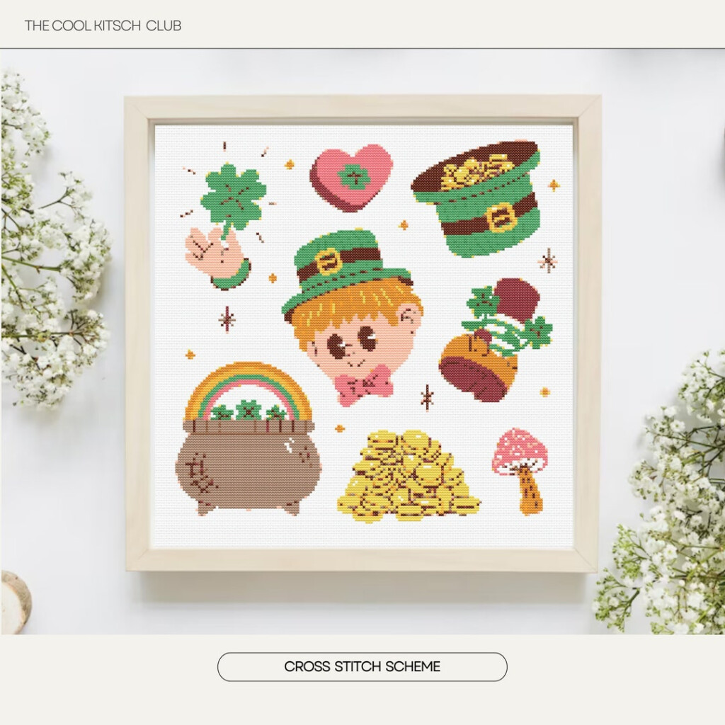 St Patrick Cross Stitch Pattern Digital Download For Saint Patricks Day  - St Patrick's Cross Stitch Patterns