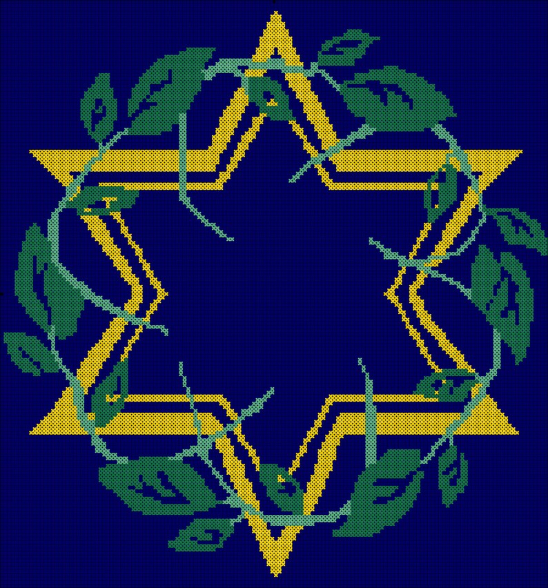 Star Of David Cross stitch Pattern chart Pattern Only PDF Etsy - Star Of David Cross Stitch Pattern Free
