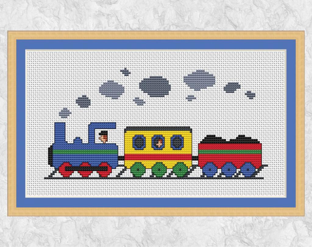 Steam Train Cross Stitch Pattern PDF Printable Counted Cross Etsy - Counted Cross Stitch Train Patterns