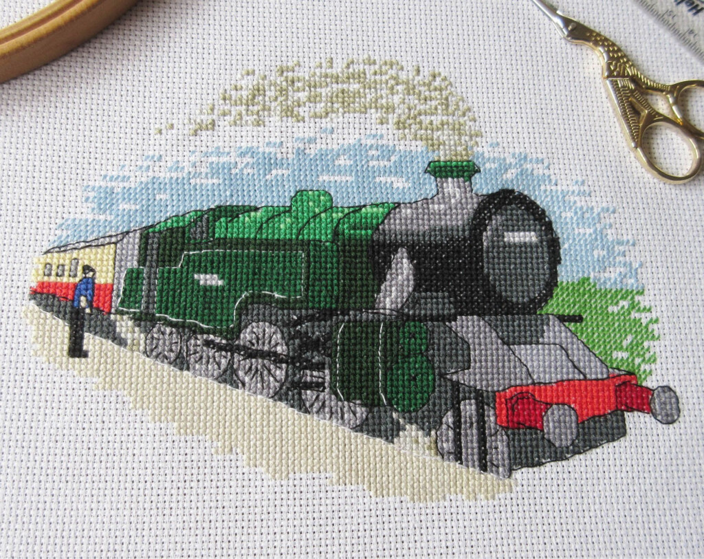 Steam Train Cross Stitch Pattern Traditional Realistic Railway  - Counted Cross Stitch Train Patterns