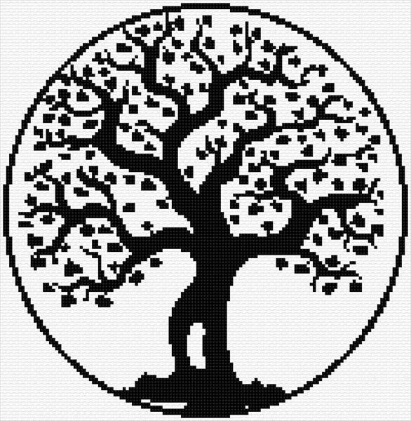 Stitch A Lovely Tree Of Life  - Printable Tree Of Life Cross Stitch Pattern Free