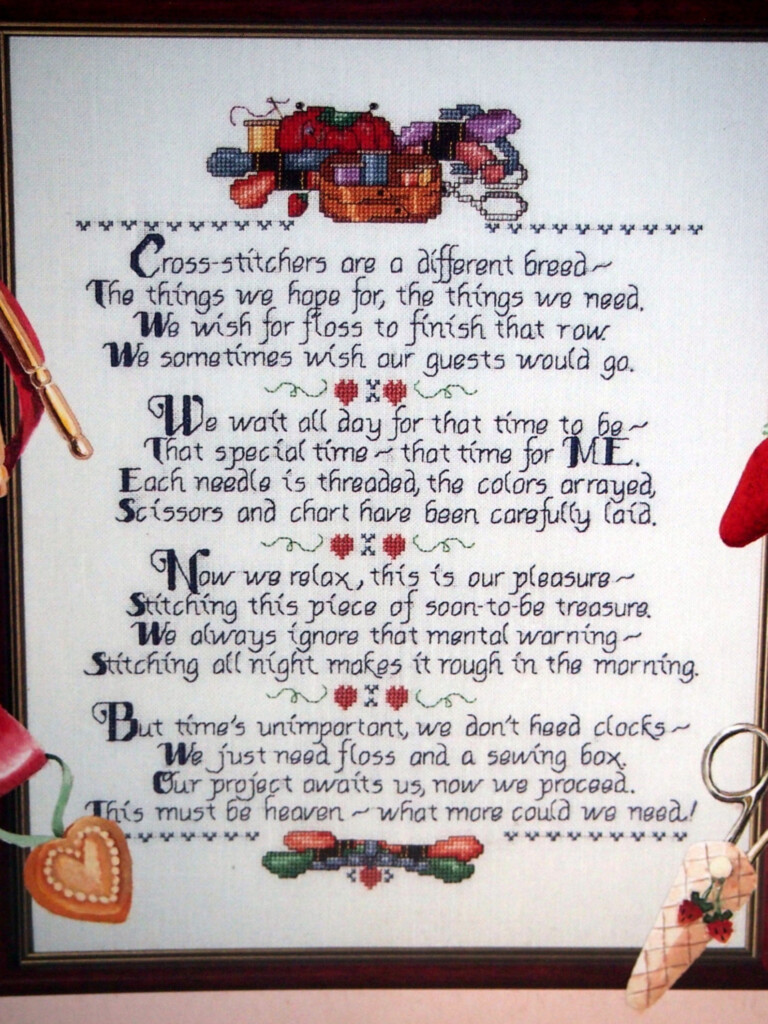 Stitcher s Verse By Cross Stitch Country Crafts Vintage Etsy - Stitchers Verse Cross Stitch Pattern